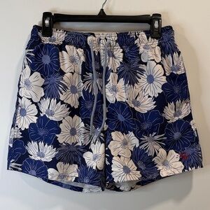 Ted Baker Navy and Cream Floral Men's Athletic Shorts